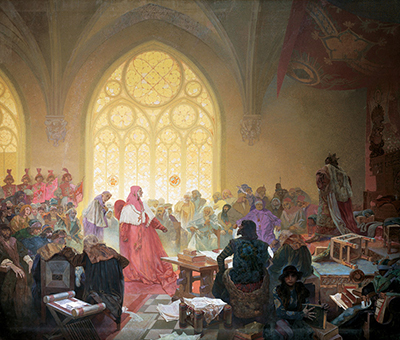 The Hussite King Jiri of Podebrady Alphonse Mucha